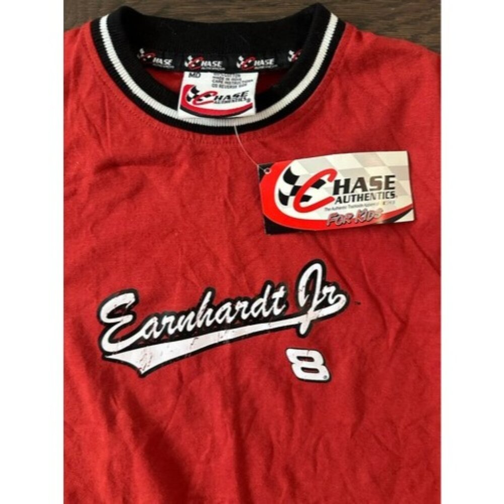 Vintage Chase Authentic On Track‎ Dale Earnhardt Jr #8 Racing Red Kids T Shirt M